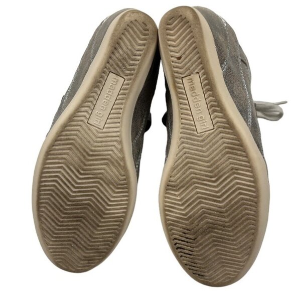 Madden Girl White Mesh Champagne Metallic Shimmer Hook & Loop Straps Size 7 - Picture 8 of 15